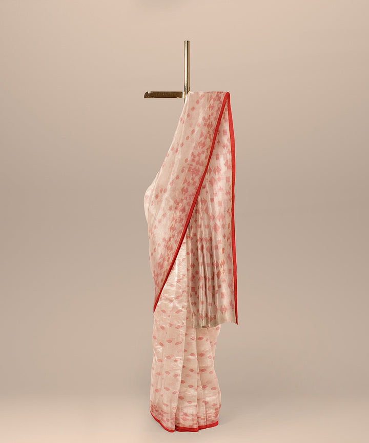 White red cotton handloom bengal saree