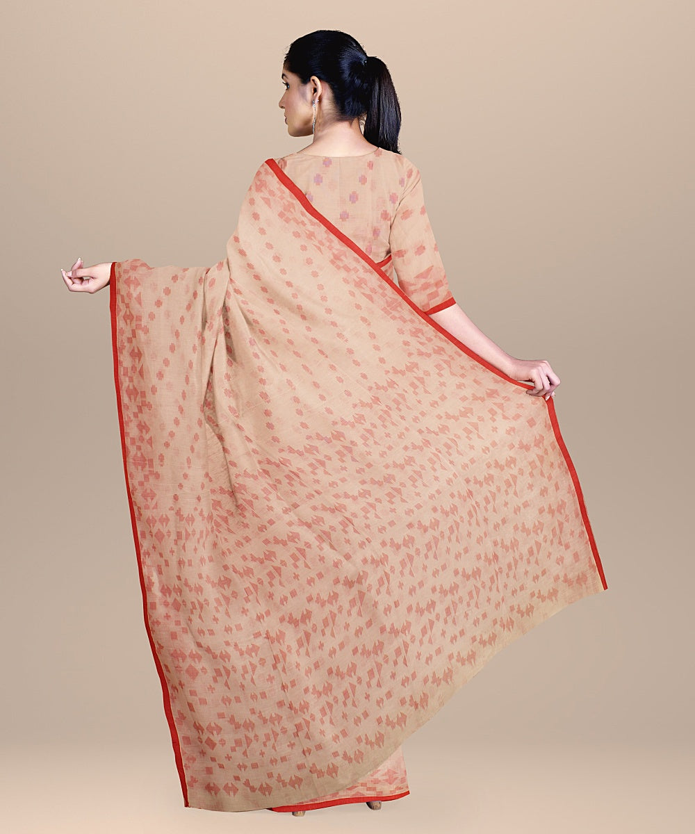 White red cotton handloom bengal saree