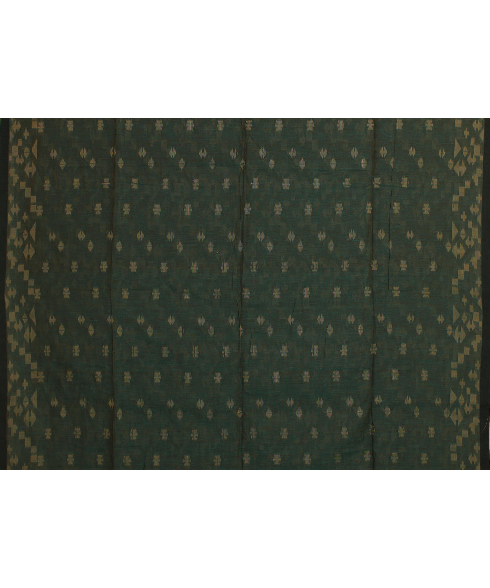 Dark green handloom cotton bengal saree