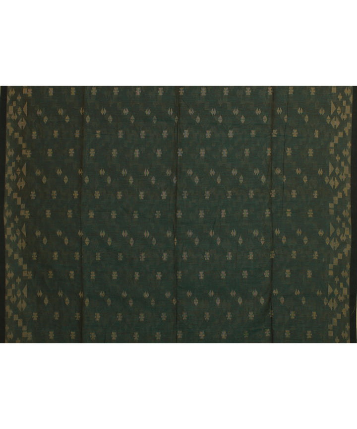 Dark green handloom cotton bengal saree