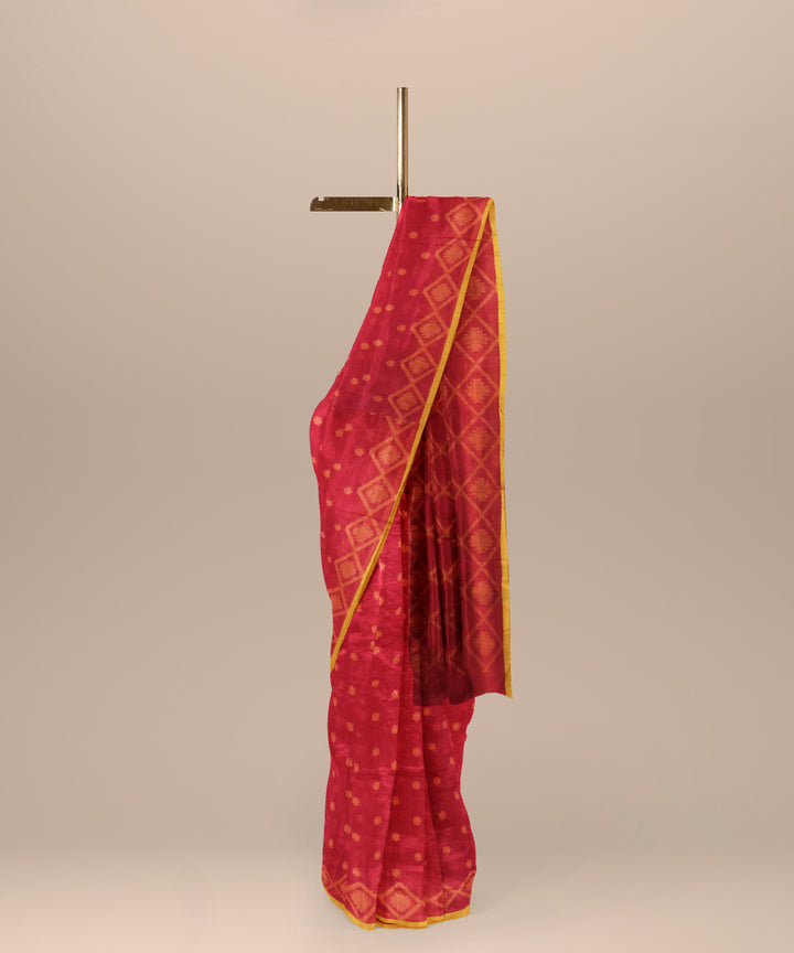 Red yellow cotton handloom bengal saree