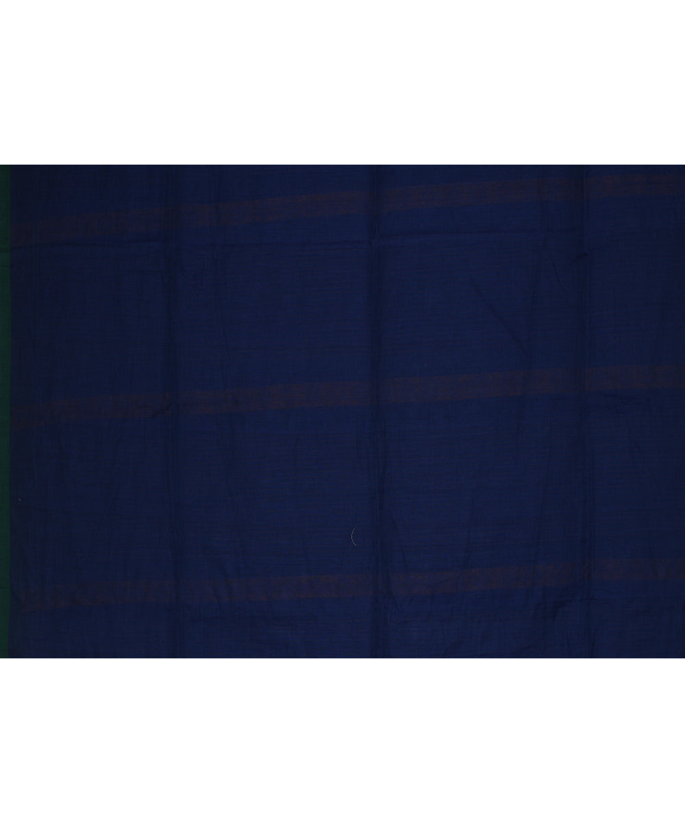 Navy blue yellow handloom cotton bengal saree