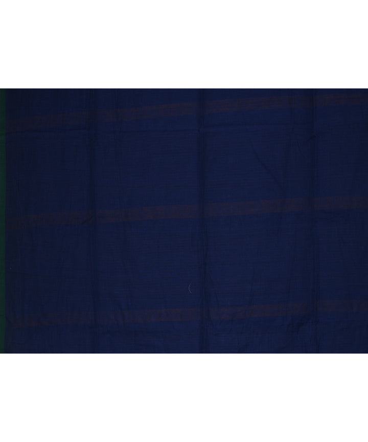 Navy blue yellow handloom cotton bengal saree