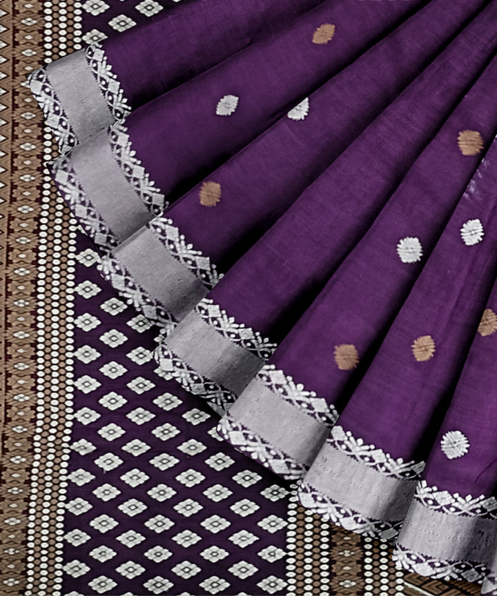 Purple grey handloom assam eri silk saree