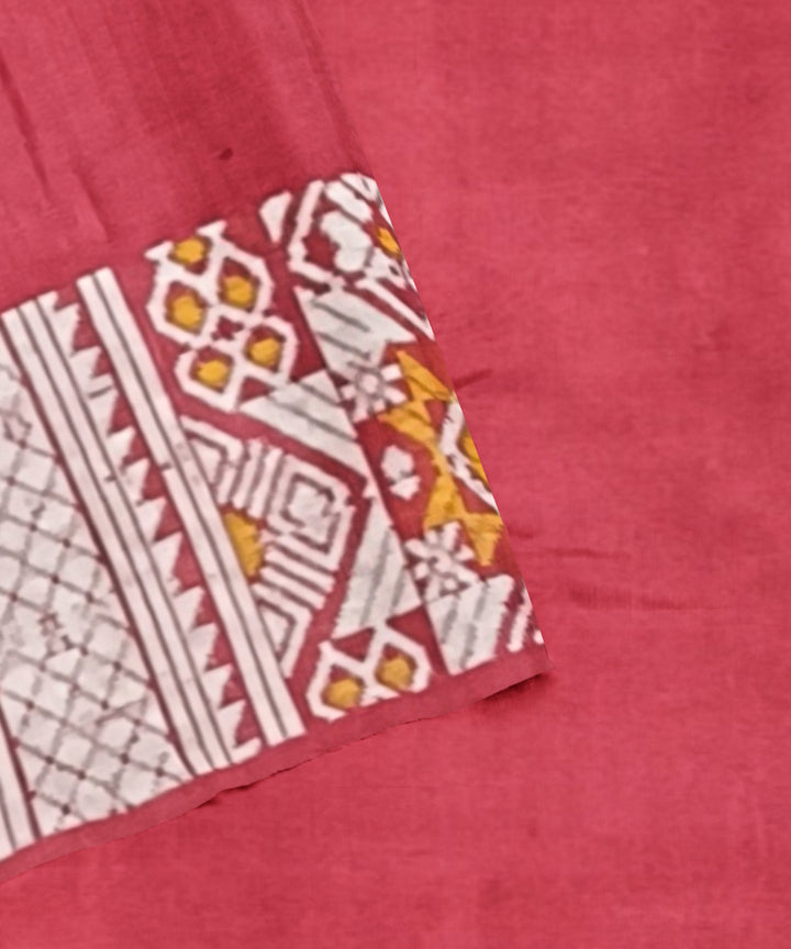 Pink grey eri silk handwoven assam saree