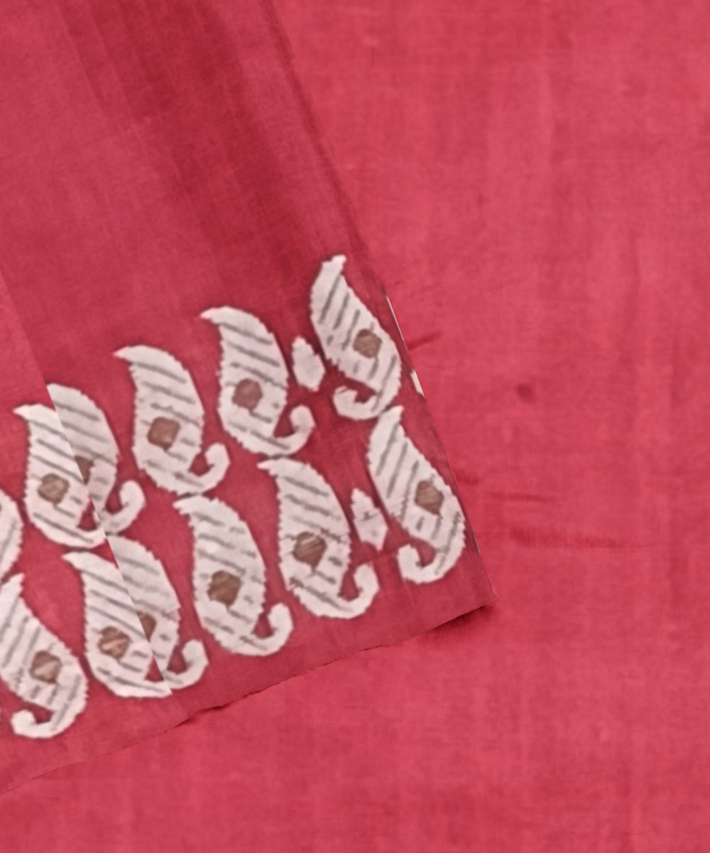 Pink grey handwoven assam eri silk saree