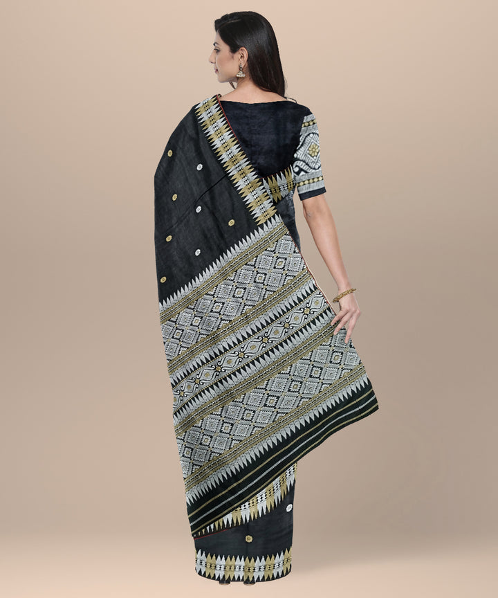 Black grey eri silk handloom assam saree