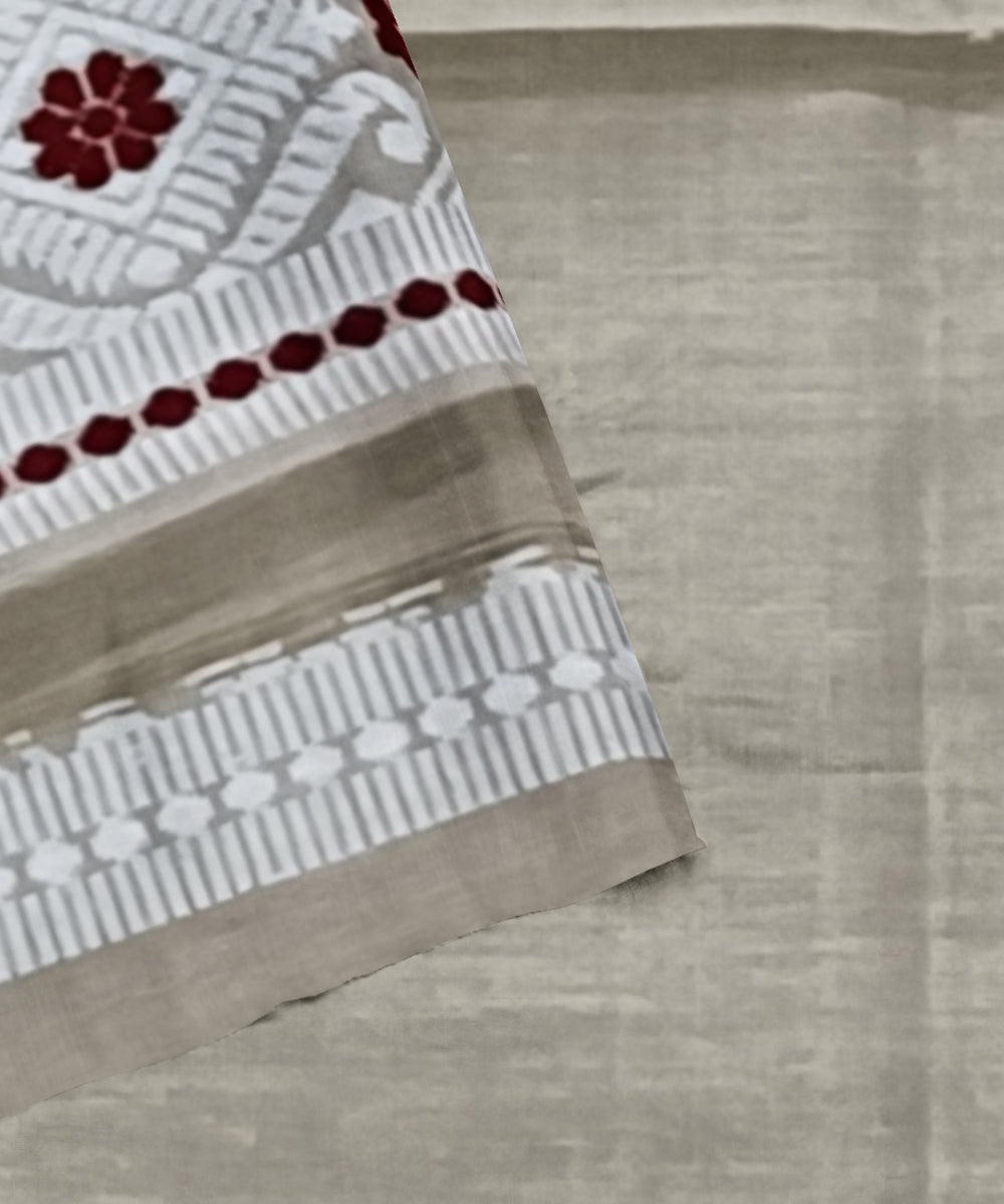 Grey peach eri silk handloom assam saree