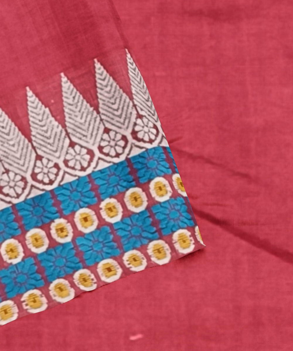 Pink peach eri silk handloom assam saree