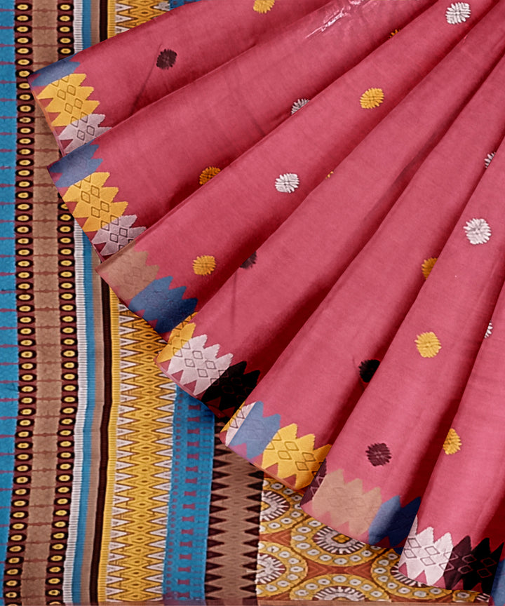 Pink peach eri silk handloom assam saree