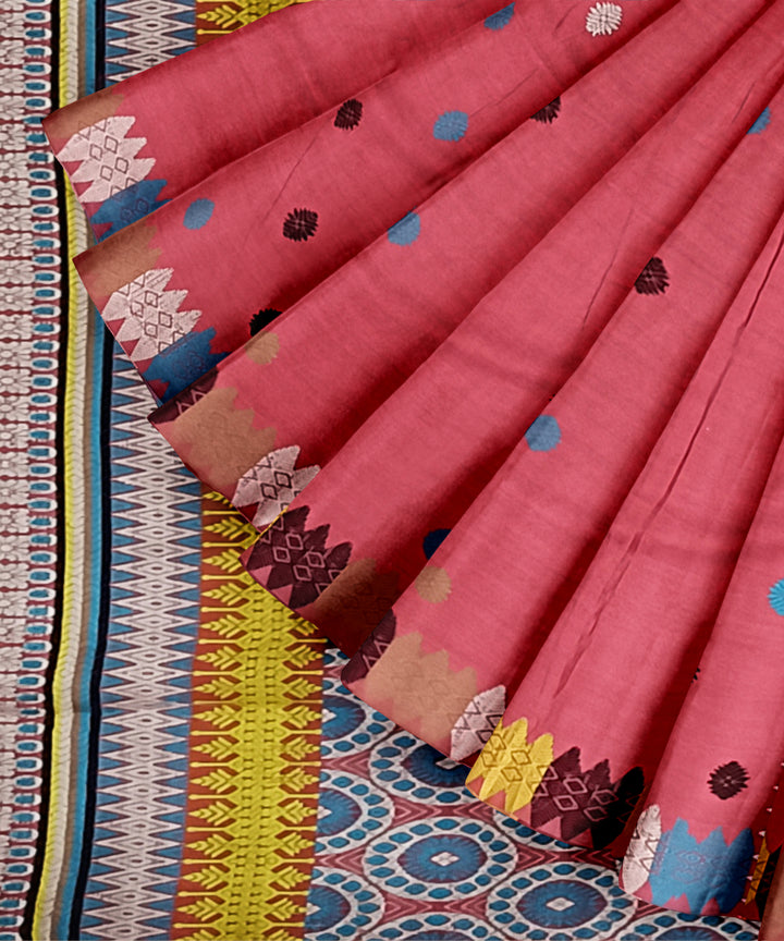 Pink multicolour eri silk handloom assam saree