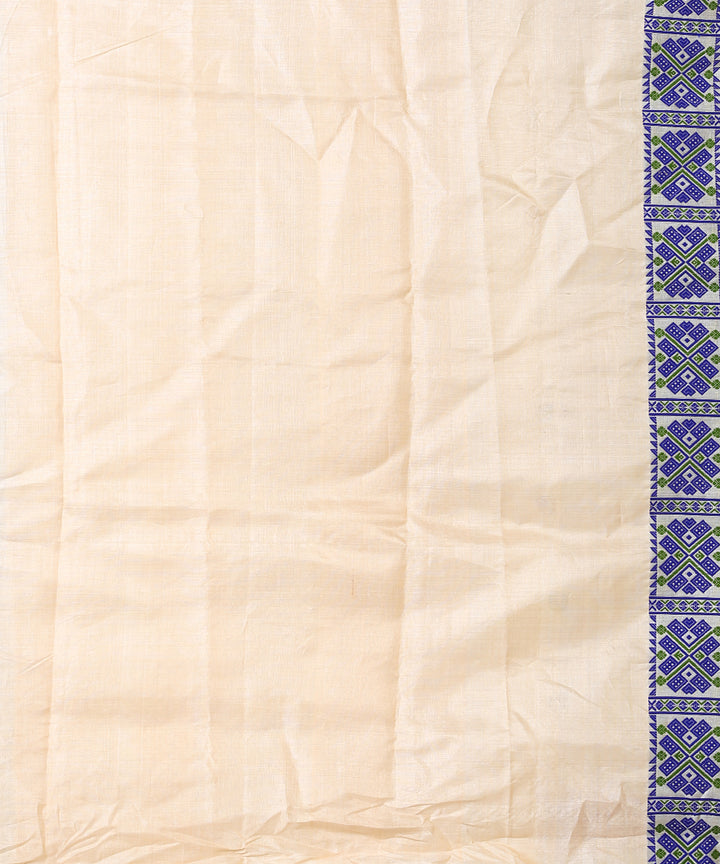Beige maroon blue tussar silk handloom assam saree