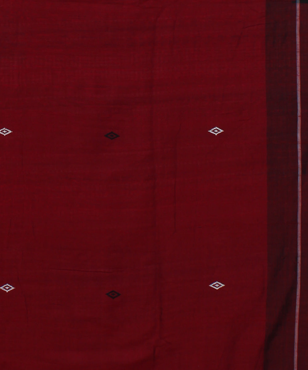 Red black cotton handloom kotpad saree