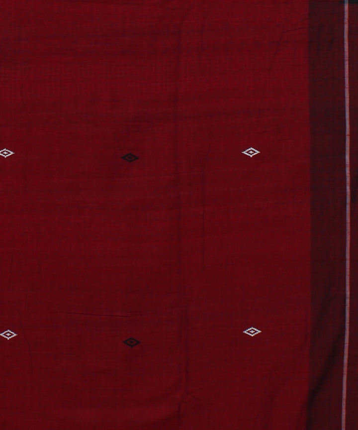 Red black cotton handloom kotpad saree