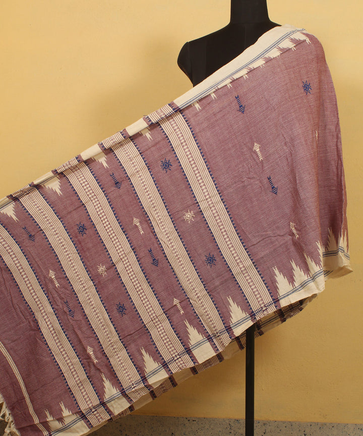 Cream  handwoven cotton kotpad stole