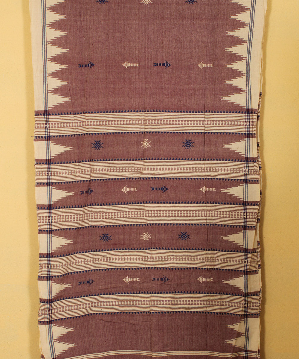 Cream  handwoven cotton kotpad stole