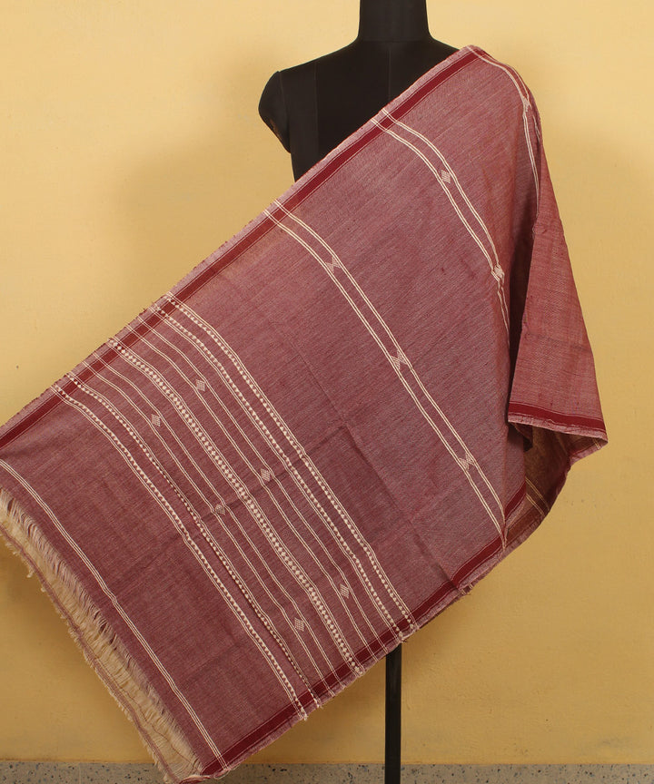 Brown offwhite handwoven cotton kotpad stole