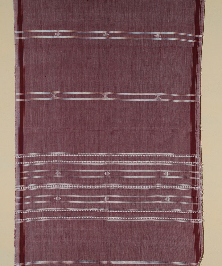 Brown offwhite handwoven cotton kotpad stole