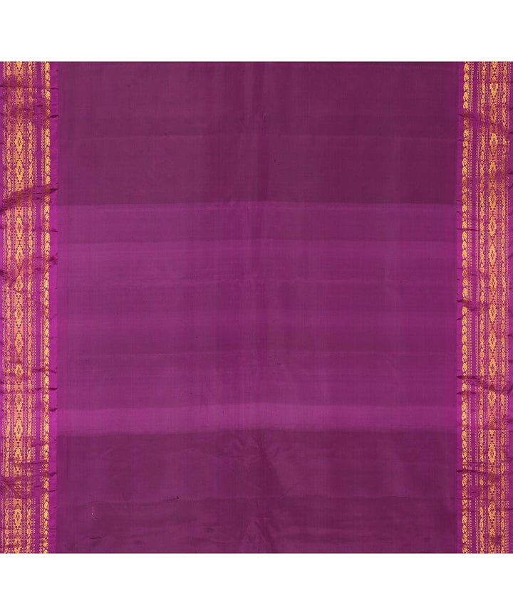 Peach purple handwoven gadwal silk saree