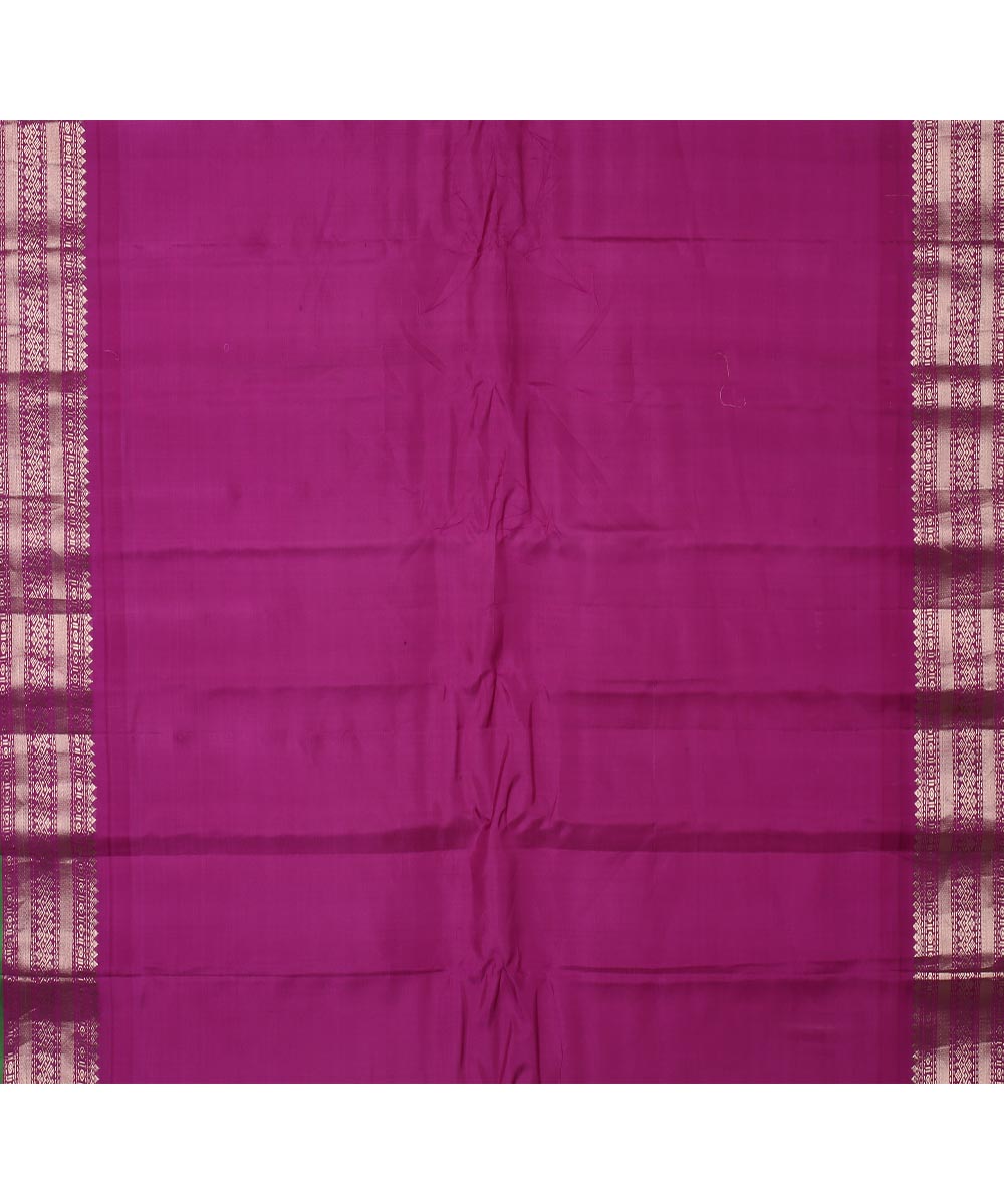 Mustard purple handwoven gadwal silk saree