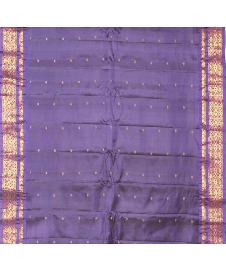 Peach blue handwoven gadwal silk saree