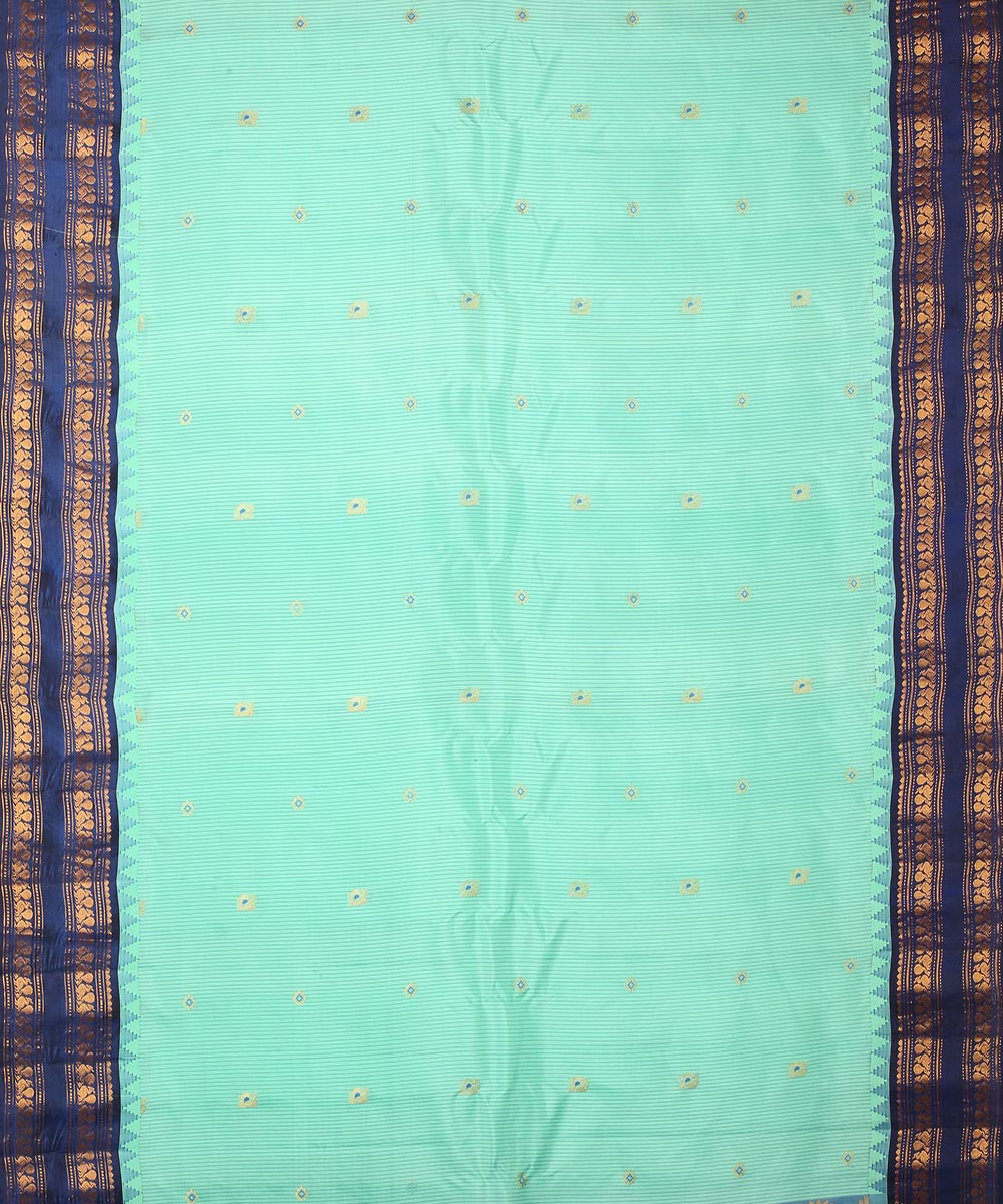 Celeste blue handwoven gadwal silk saree