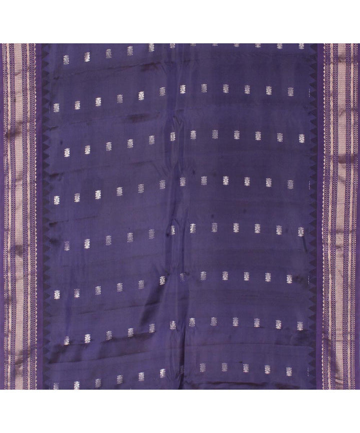 Pink dark blue handwoven gadwal silk saree