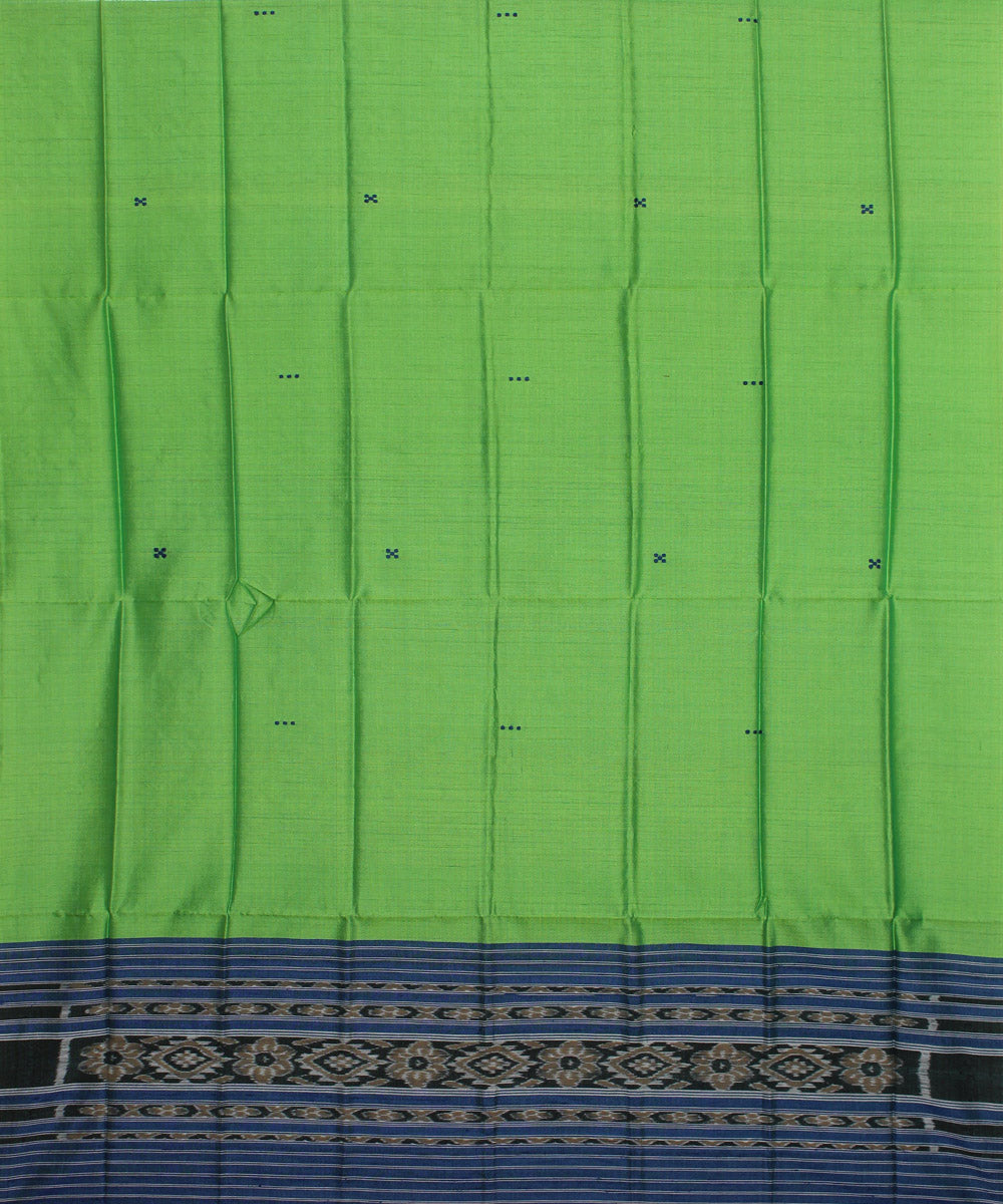 Light green blue handwoven cotton silk gopalpur dupatta