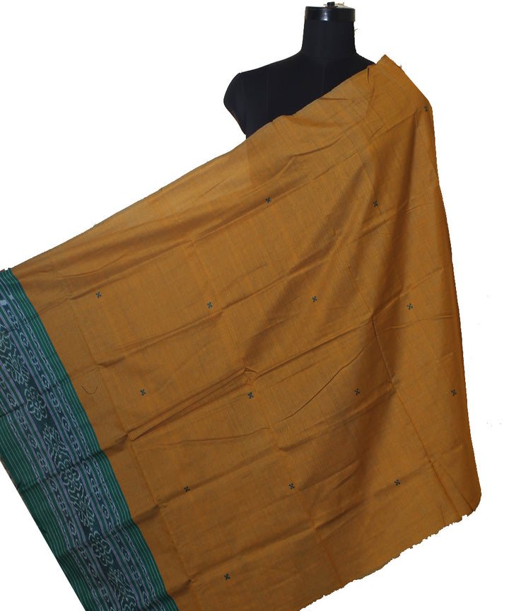 Mustard handwoven cotton silk gopalpur dupatta