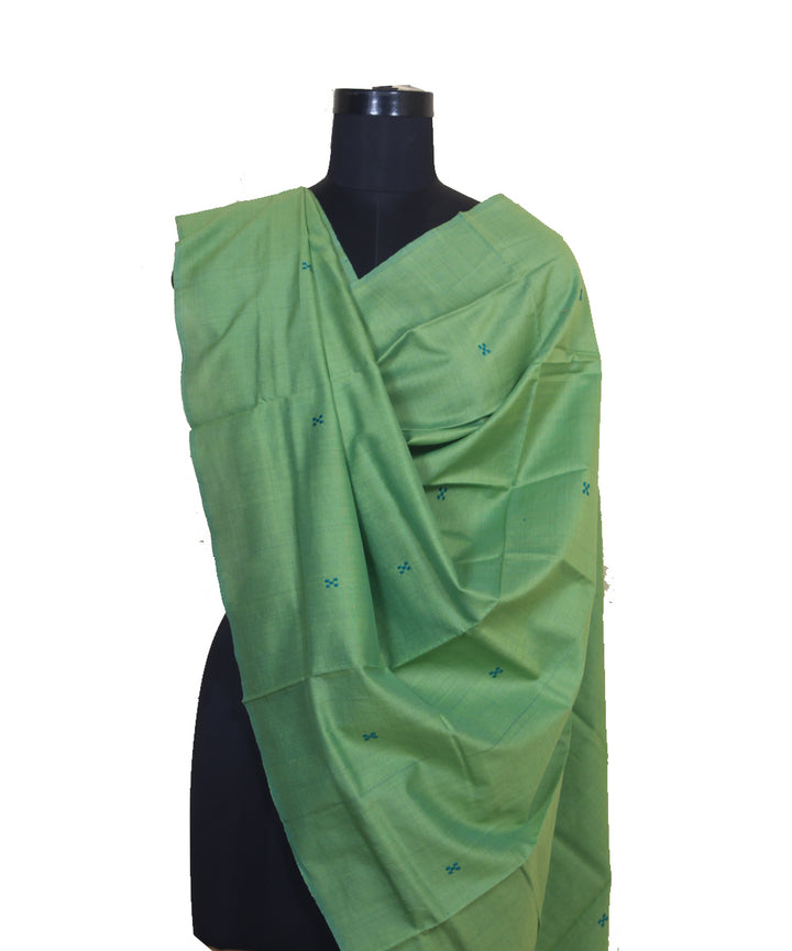 Light green handwoven cotton silk gopalpur dupatta