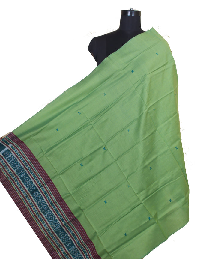 Light green handwoven cotton silk gopalpur dupatta