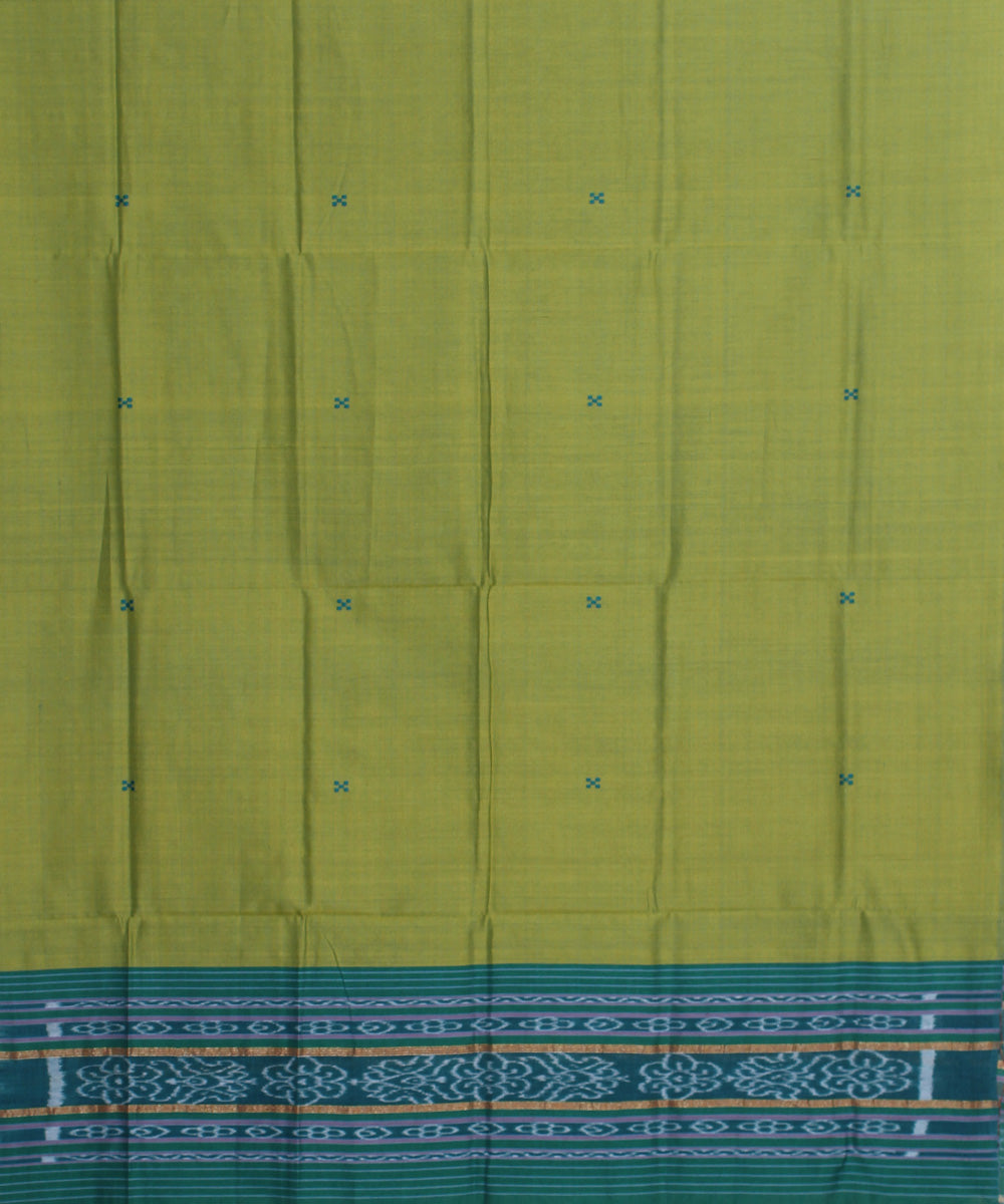 Olive green gopalpur handwoven cotton silk dupatta