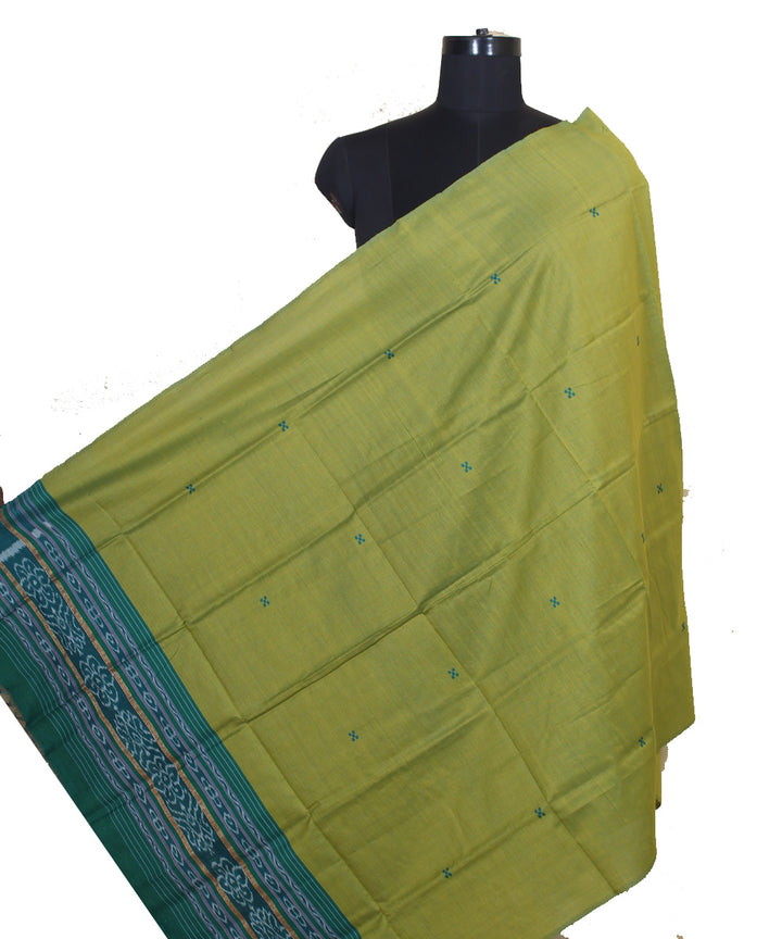 Olive green gopalpur handwoven cotton silk dupatta