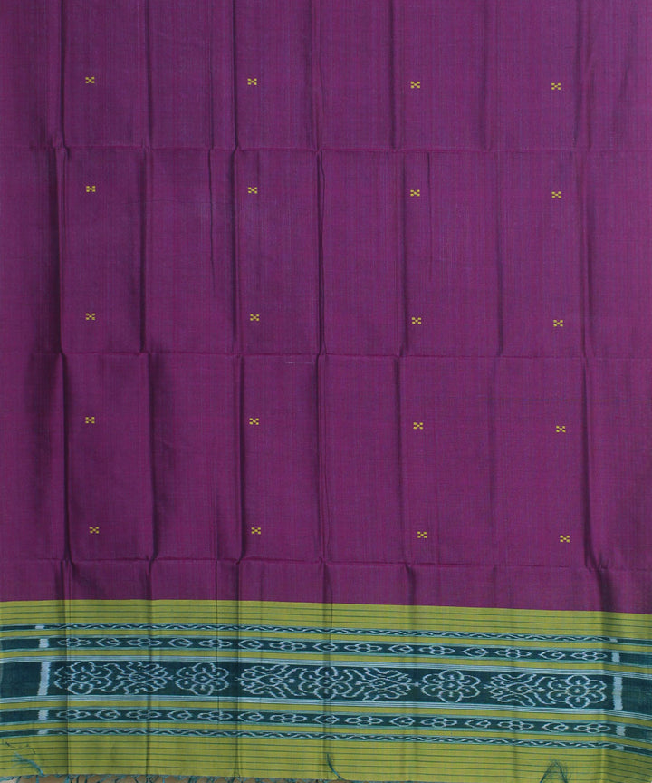 Purple green handwoven cotton silk gopalpur dupatta