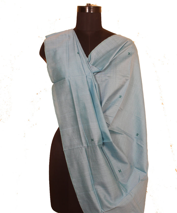 Sky blue green cotton silk gopalpur dupatta