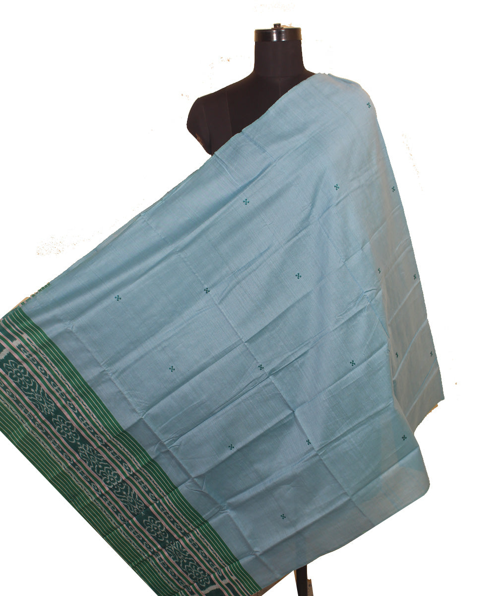 Sky blue green cotton silk gopalpur dupatta