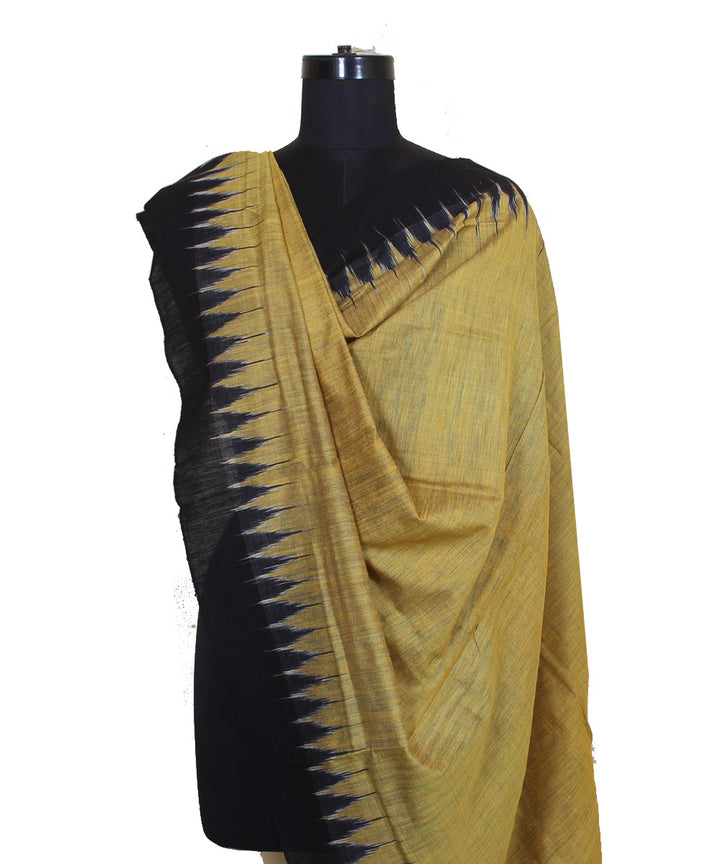 Yellow black cotton silk gopalpur dupatta