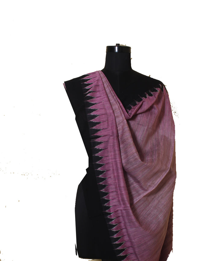 Pink black cotton silk gopalpur dupatta