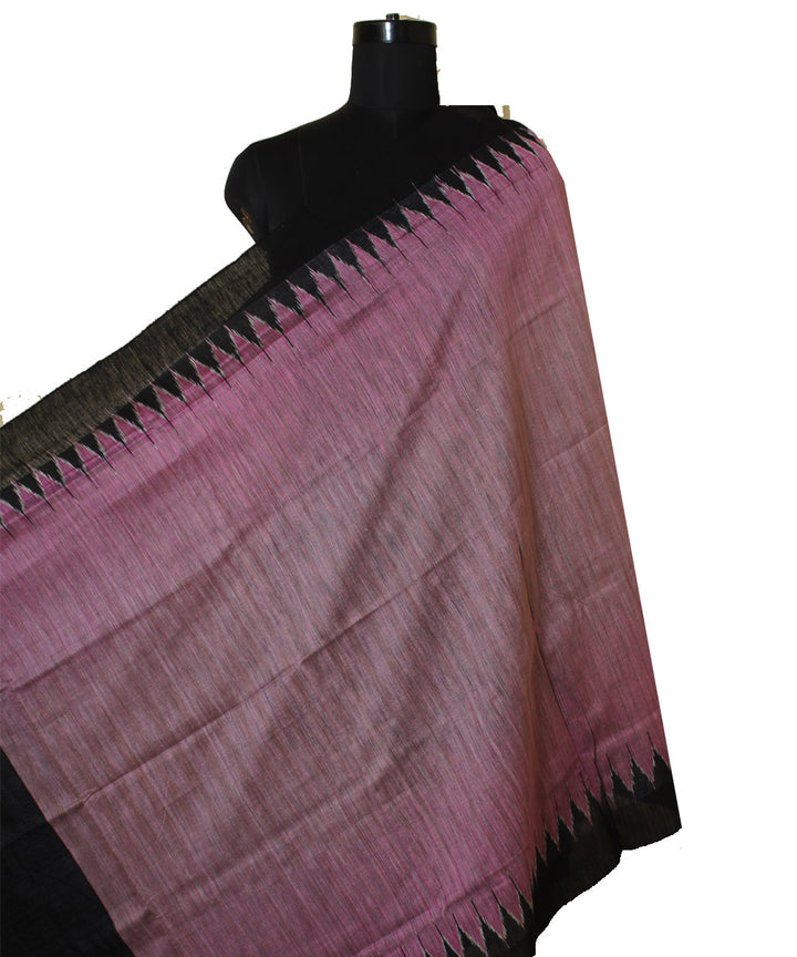 Pink black cotton silk gopalpur dupatta