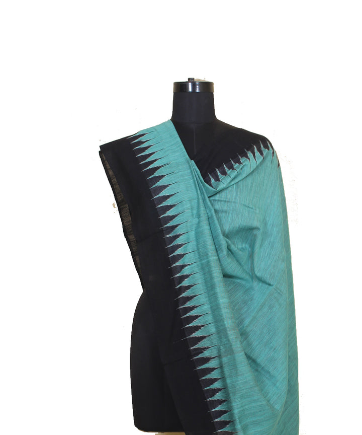 Sky blue black cotton silk gopalpur dupatta