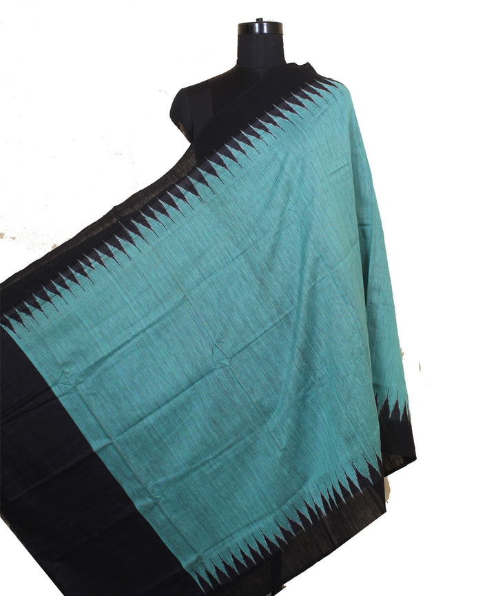 Sky blue black cotton silk gopalpur dupatta