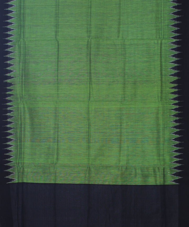 Lime green black cotton silk gopalpur dupatta