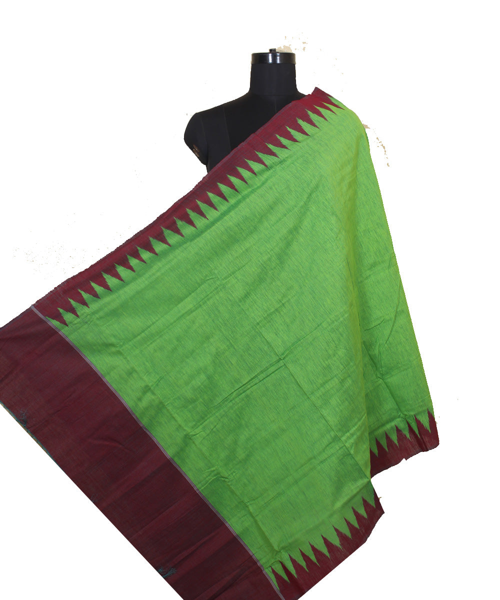 Maroon parrot green cotton silk gopalpur dupatta