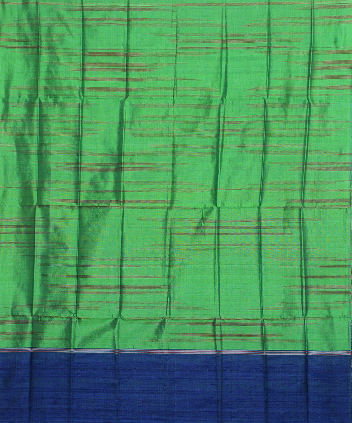 Lime green blue handwoven tussar silk gopalpur dupatta