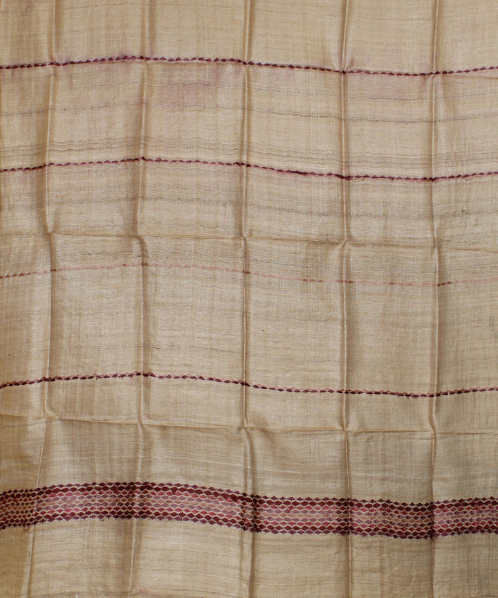 Beige handwoven gopalpur tussar silk stole