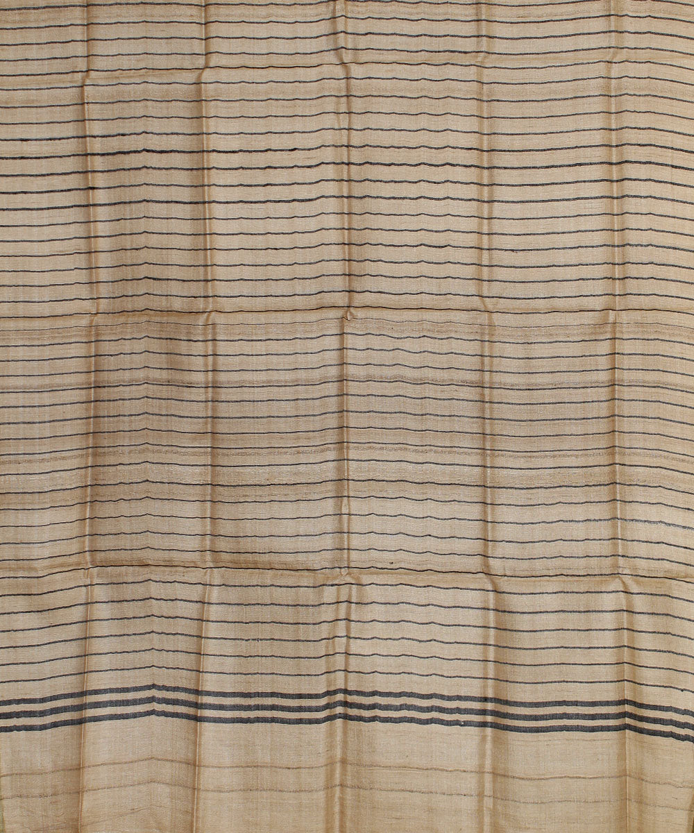 Beige handwoven tussar silk gopalpur stole