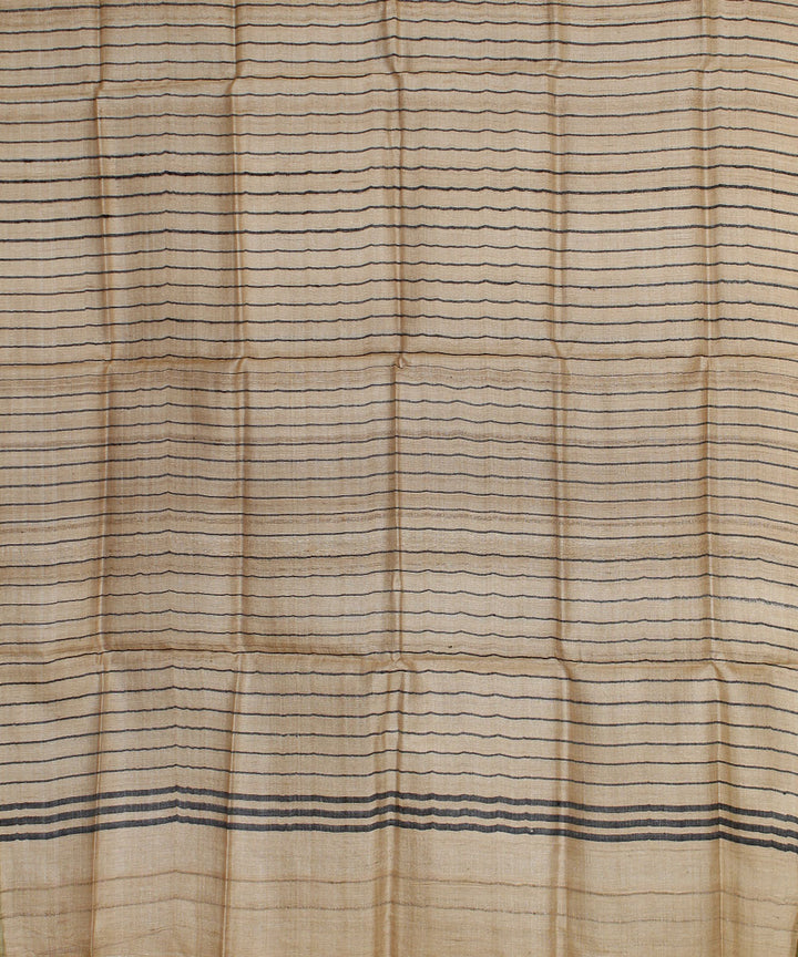 Beige handwoven tussar silk gopalpur stole