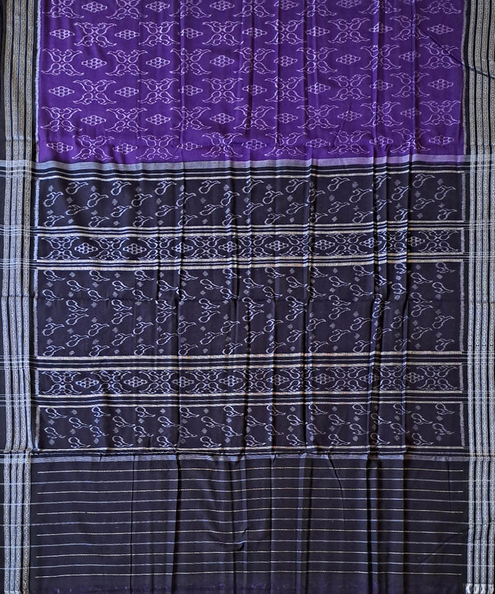 Purple black cotton handloom nuapatna saree