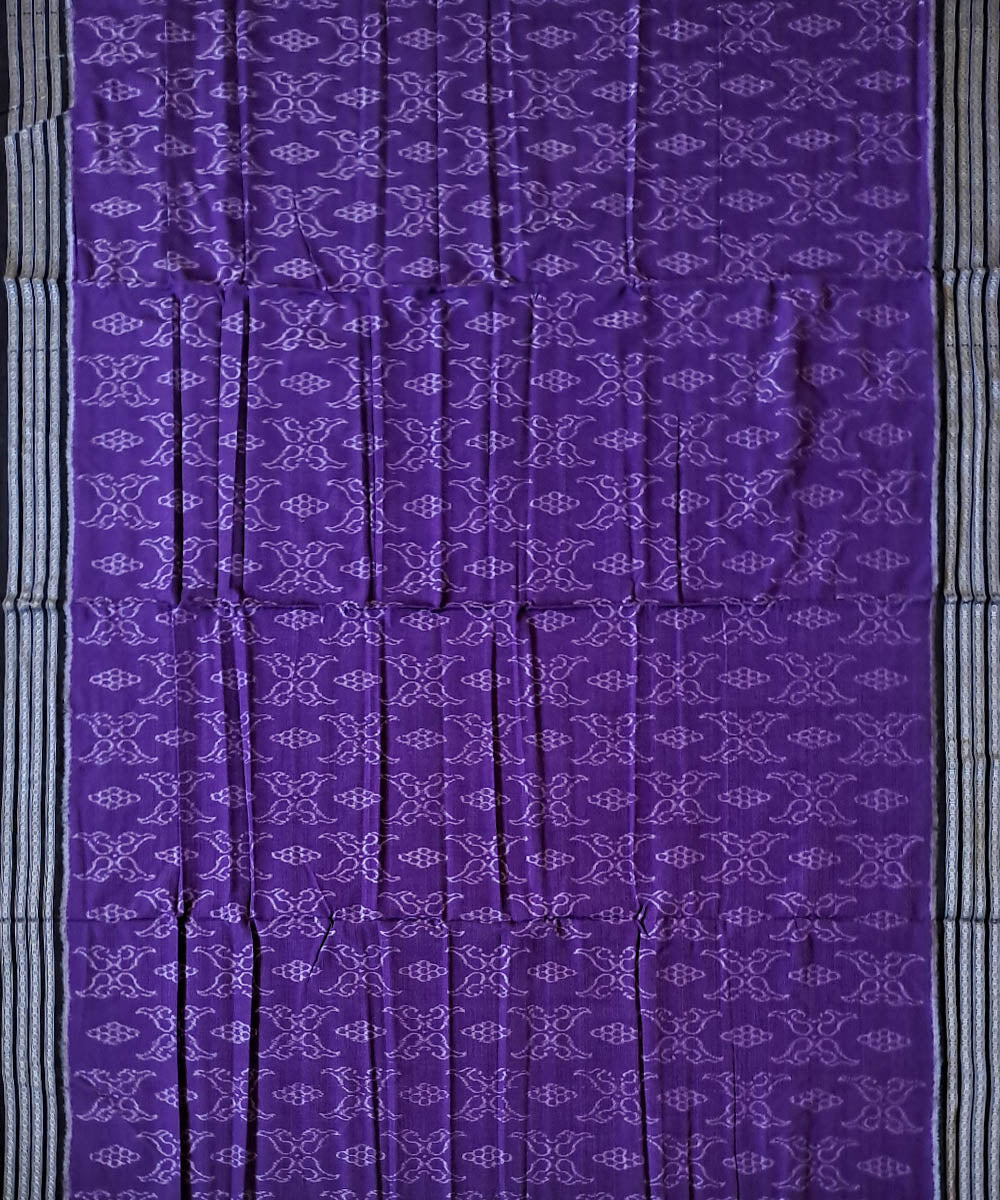 Purple black cotton handloom nuapatna saree