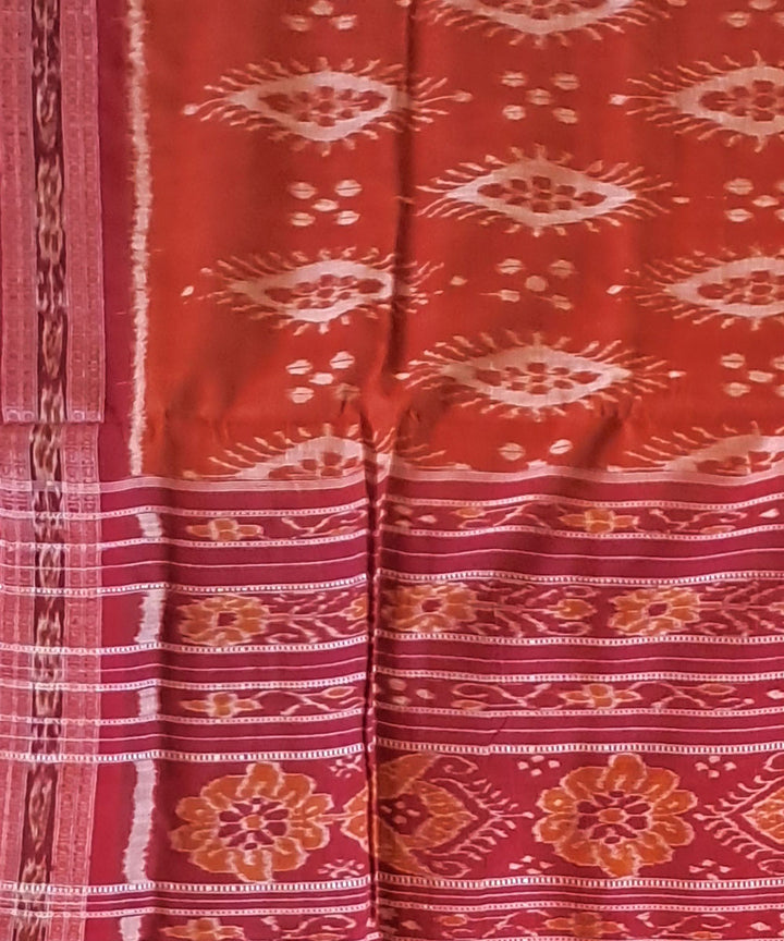 Red maroon cotton handloom nuapatna saree